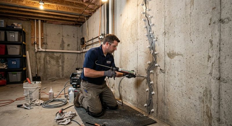 Basement Crack Repair in Laconia, NH