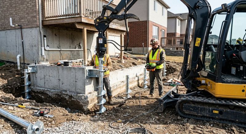 Helical Piers Installation in Laconia, NH