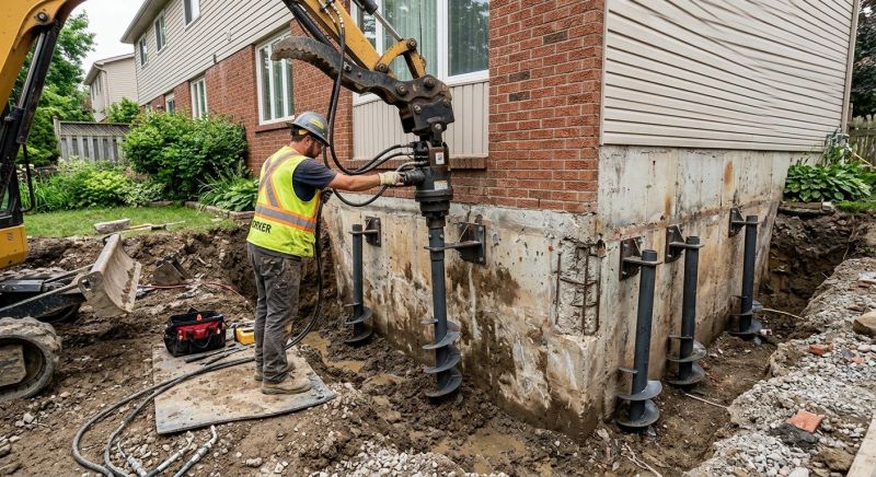 Helical Piers Installation in Laconia, NH