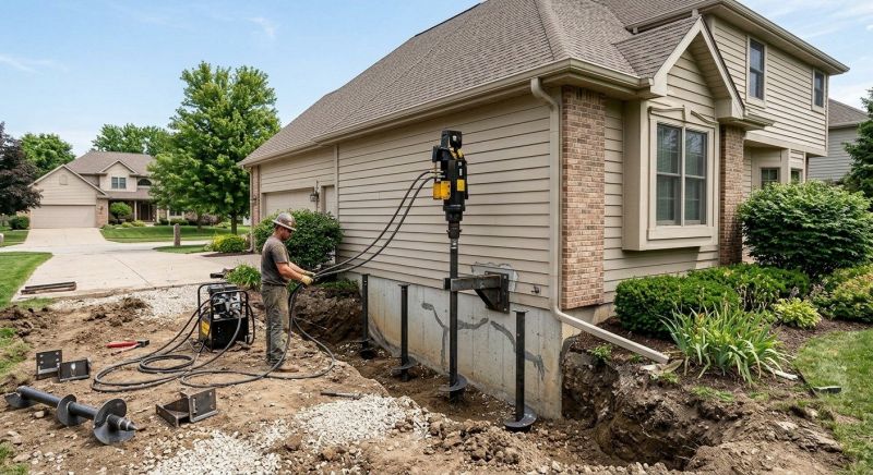 Helical Piers Installation in Laconia, NH