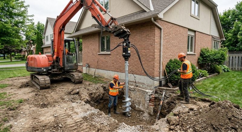 Helical Pile Installation in Laconia, NH