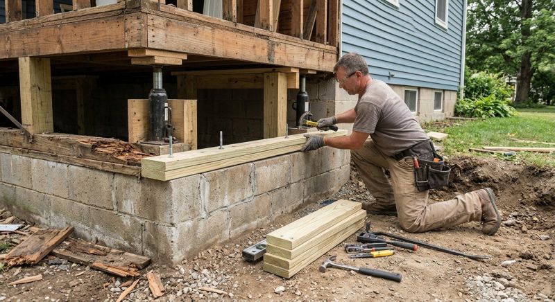 Sinking Foundation Repair in Center Ossipee, NH
